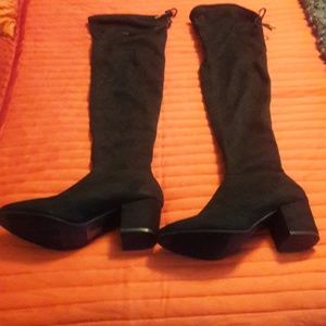 New Black suede over the knee boot